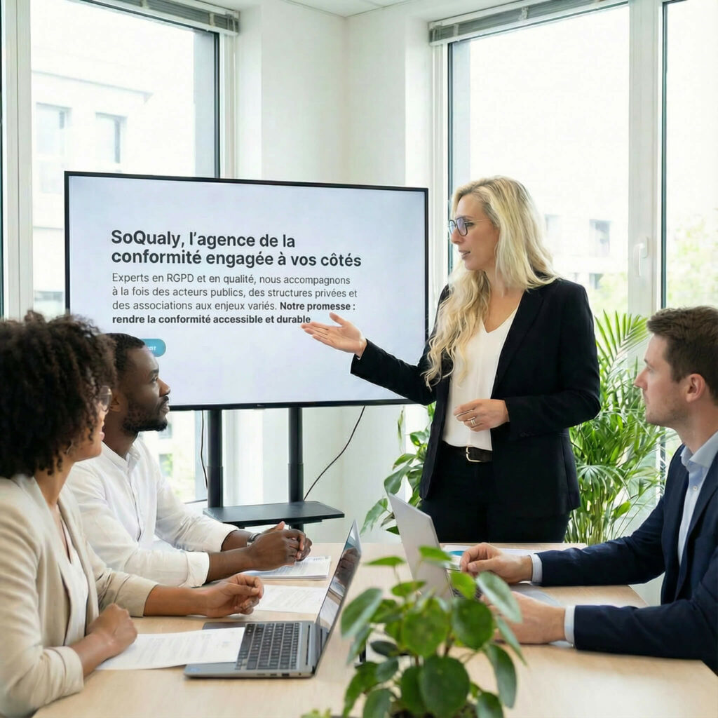 Présentation de SoQualy à des clients