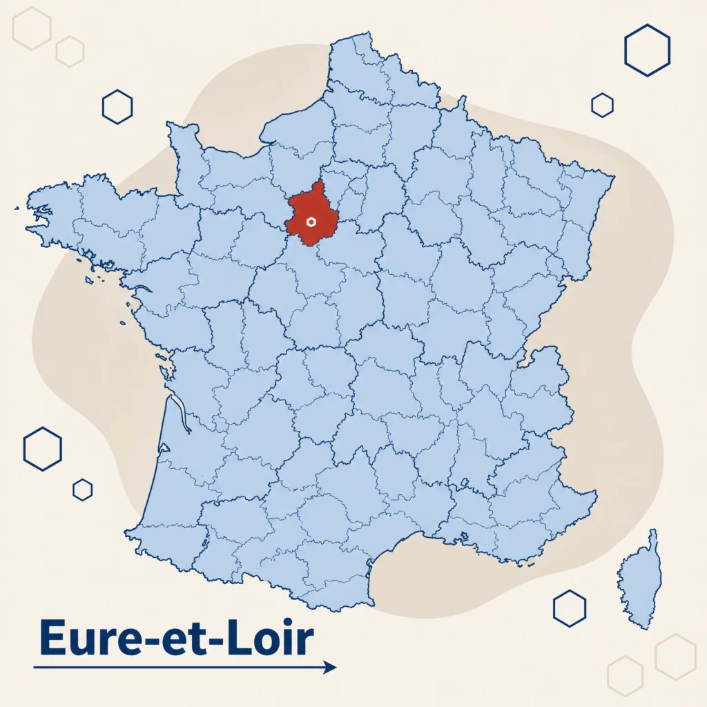 Carte localisant le département d’Eure-et-Loir — DPO externe et accompagnement RGPD par SoQualy