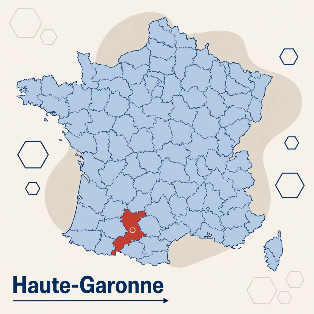 Carte de France localisant le département de la Haute-Garonne — DPO externe et accompagnement RGPD par SoQualy