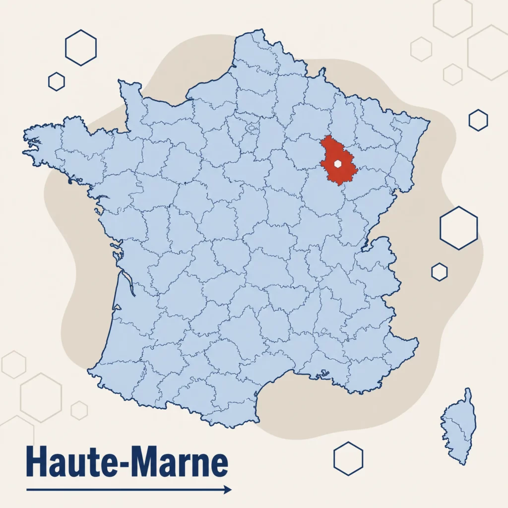 Carte de France localisant le département de la Haute-Marne — responsable qualité externalisé et accompagnement ISO 9001 par SoQualy