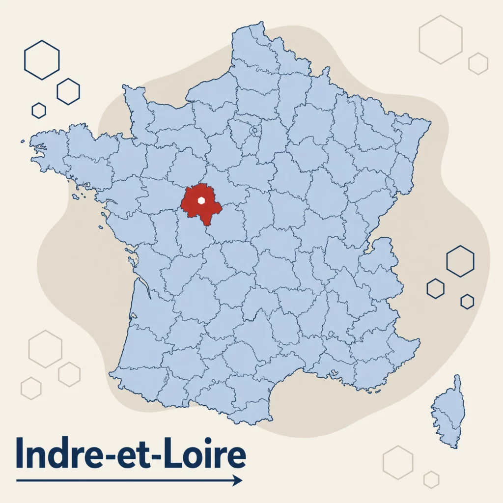 Carte localisant le département d’Indre-et-Loire — DPO externe et accompagnement RGPD par SoQualy