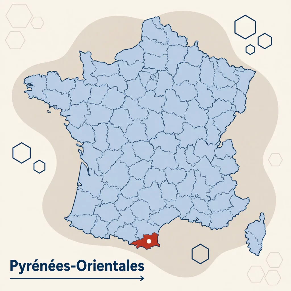 Carte de France localisant le département des Pyrénées-Orientales — DPO externe et accompagnement RGPD par SoQualy