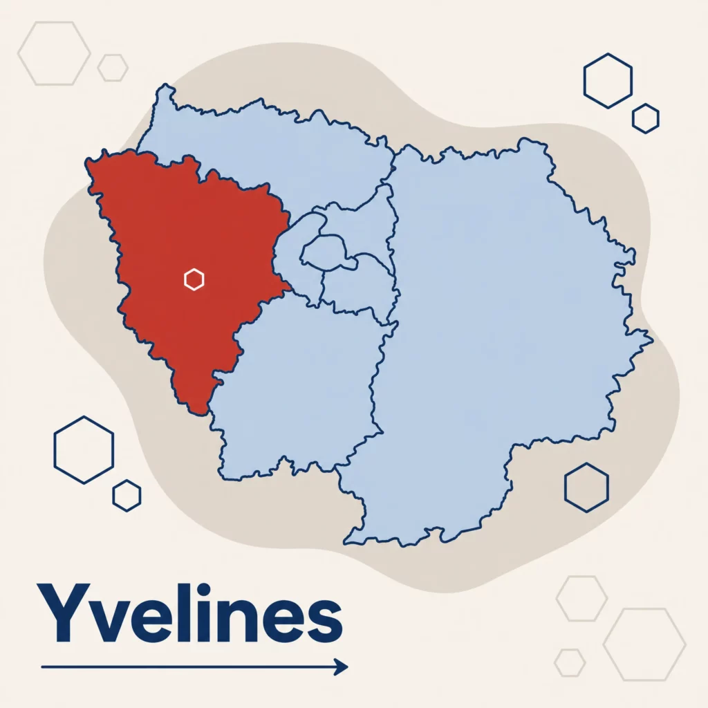 Carte de l'Île-de-France localisant le département des Yvelines — DPO externe et accompagnement RGPD par SoQualy